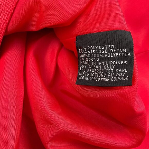 Kasper ASL Skirt Suit Women 8 Red‎ Double Breasted Woven Career Classic VTG - Picture 7 of 15